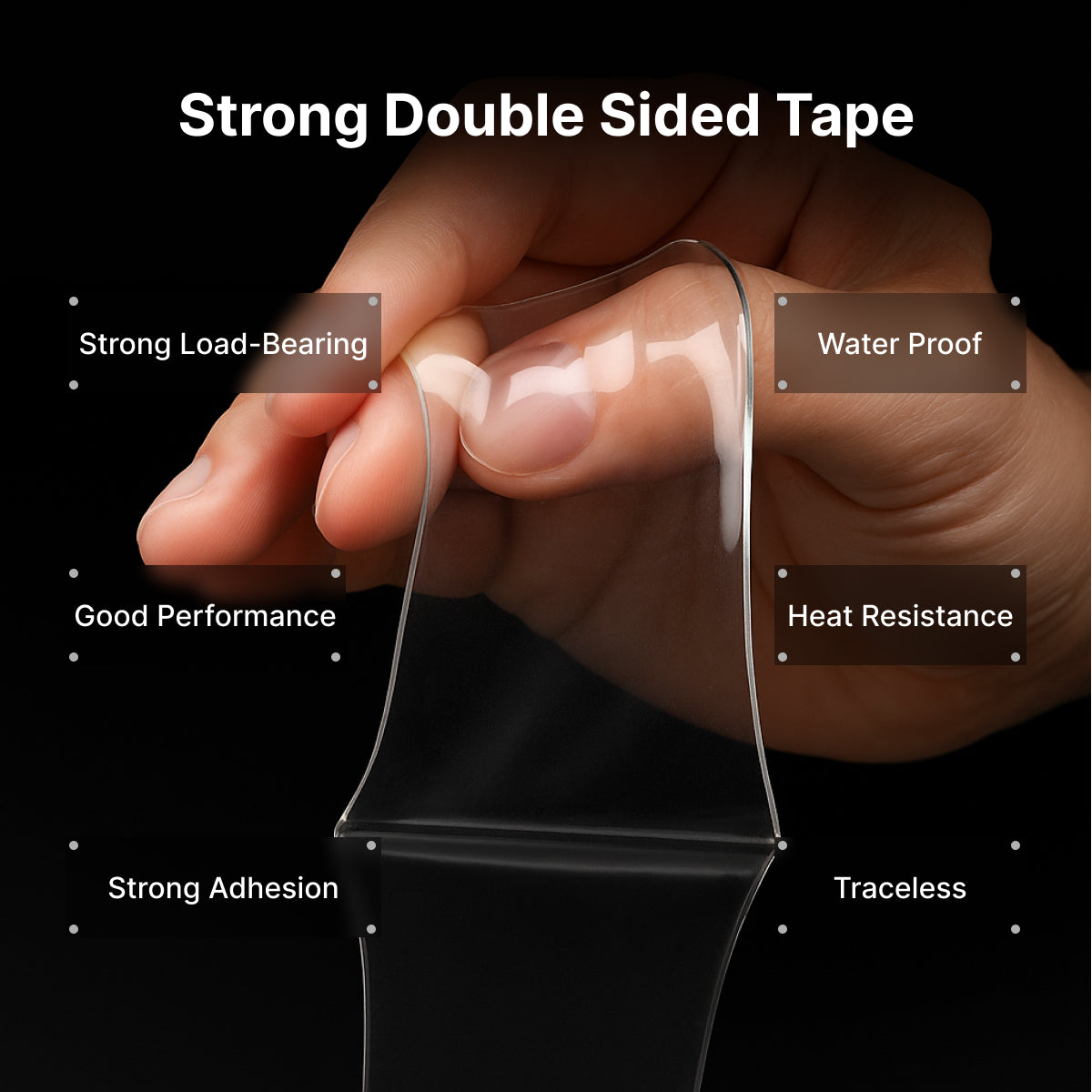 Nano Double-Sided Grip Tape Transparent, Washable & Reusable Nano Double-Sided Grip Tape Transparent, Washable & Reusable
